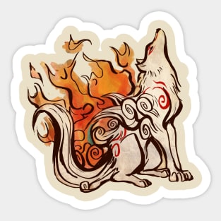 The fire Wolf Sticker